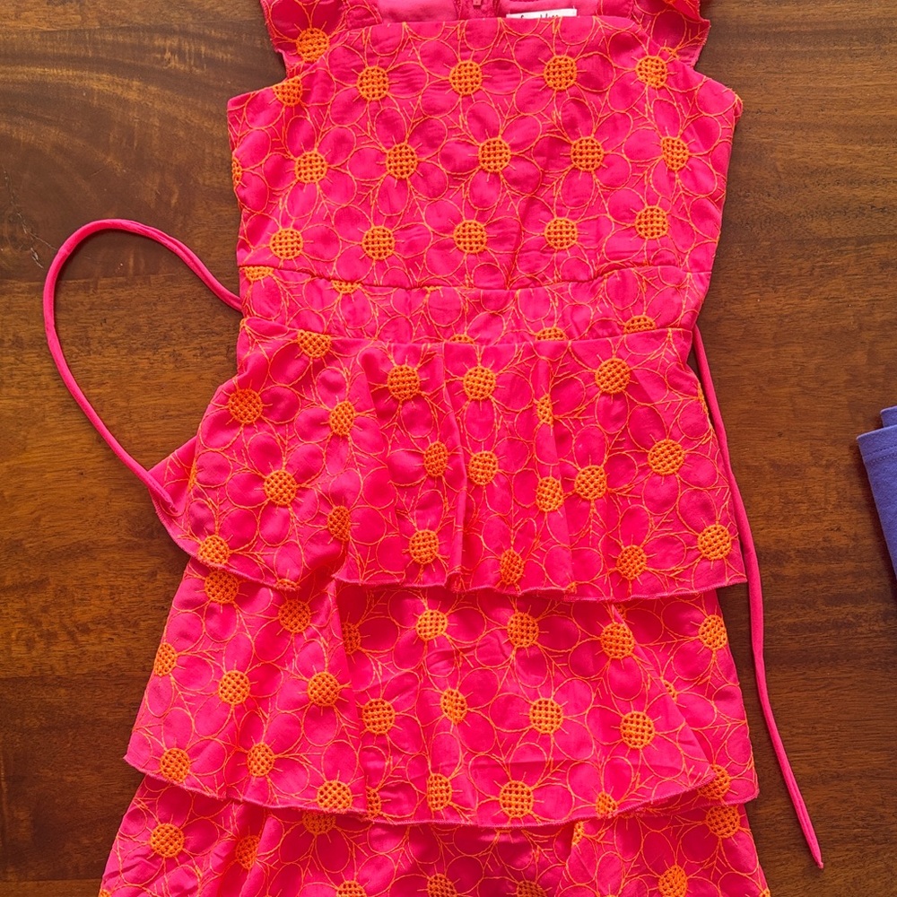 Speechless Pink and Orange Layered Kids Dress